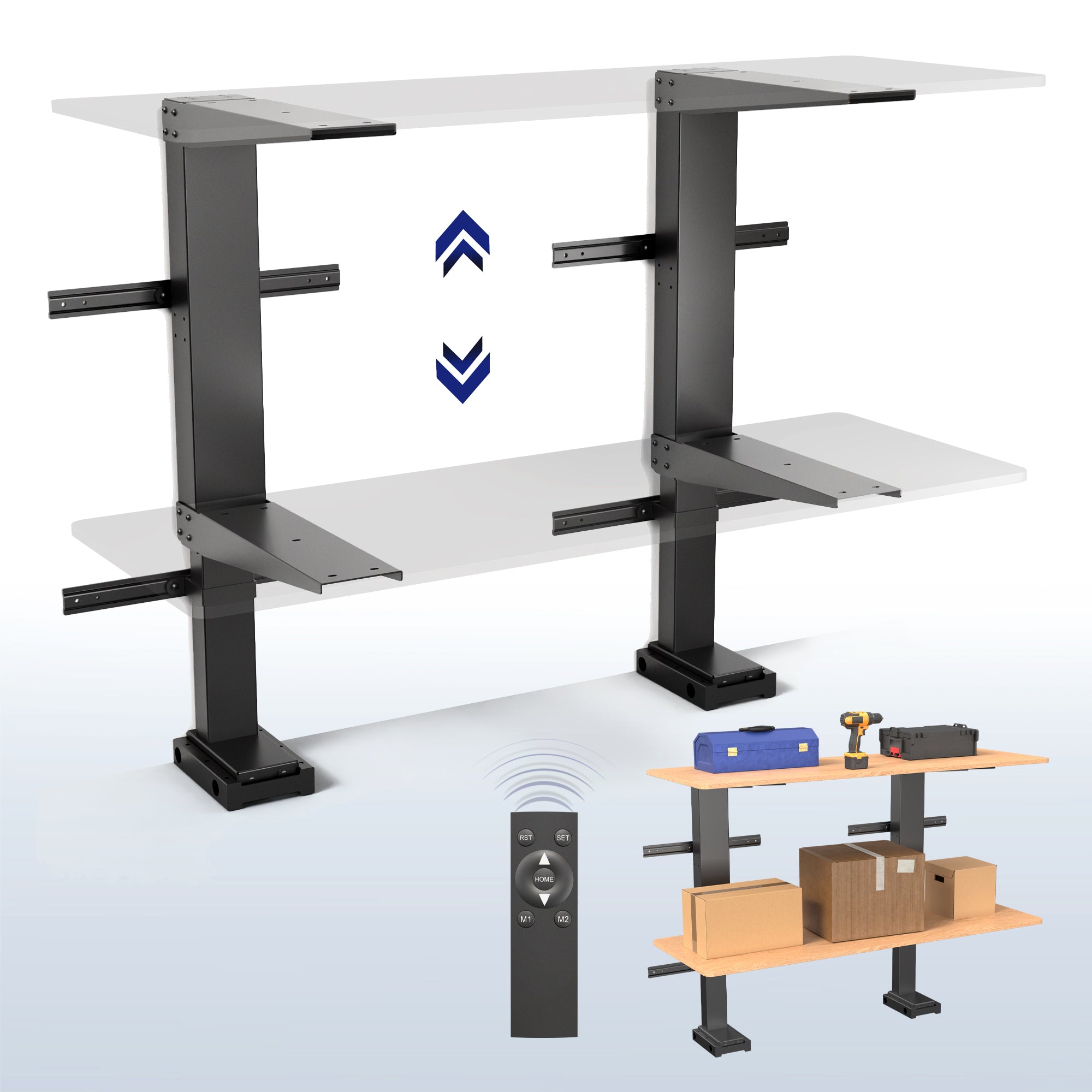 デスク　Garage Electric Height Adjusting Garage Shelf / Workbench Mount – VIVO