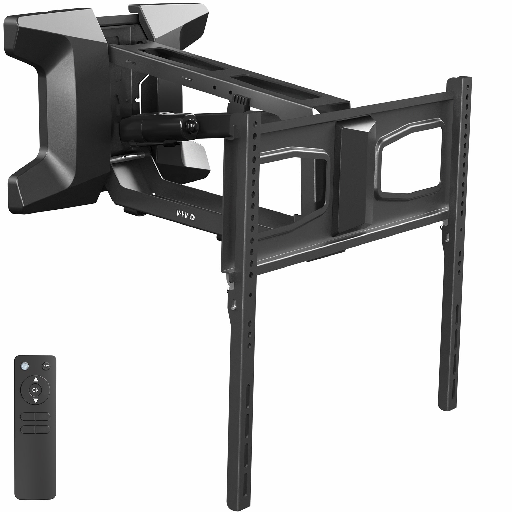 Electric TV Wall Mount elevates your screen to a comfortable viewing height.