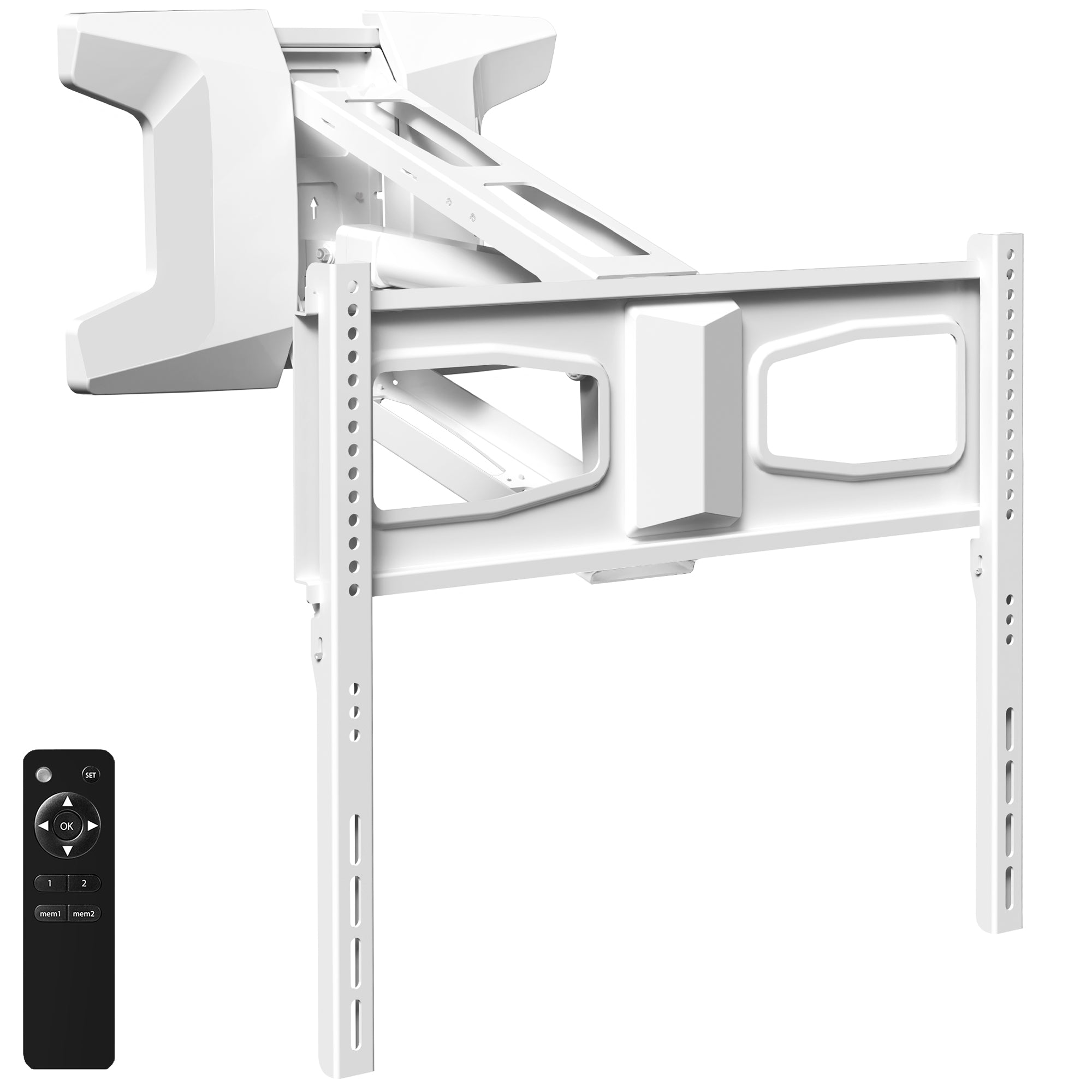 Electric TV wall mount from VIVO with remote control.