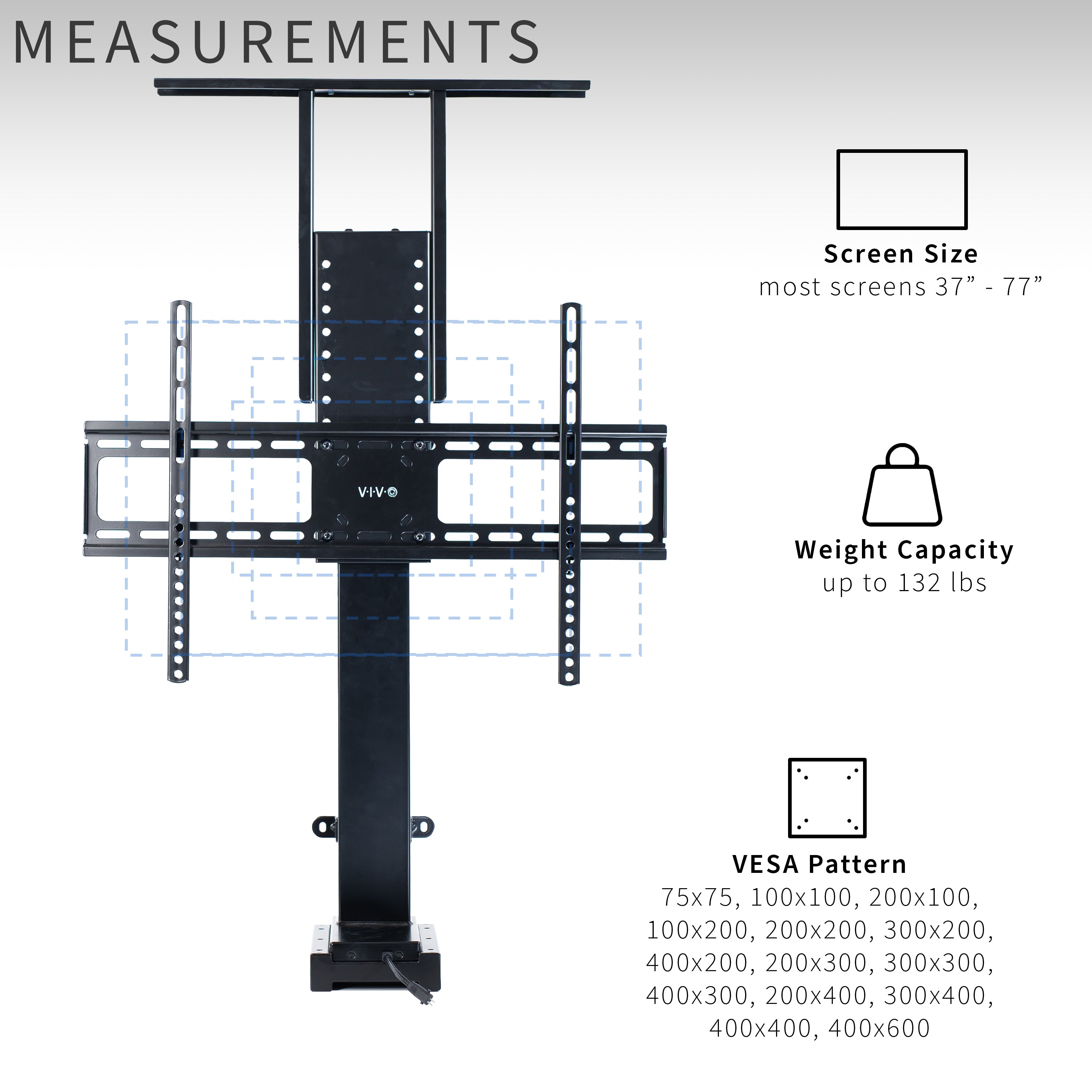 Motorized TV Stand with Remote Control