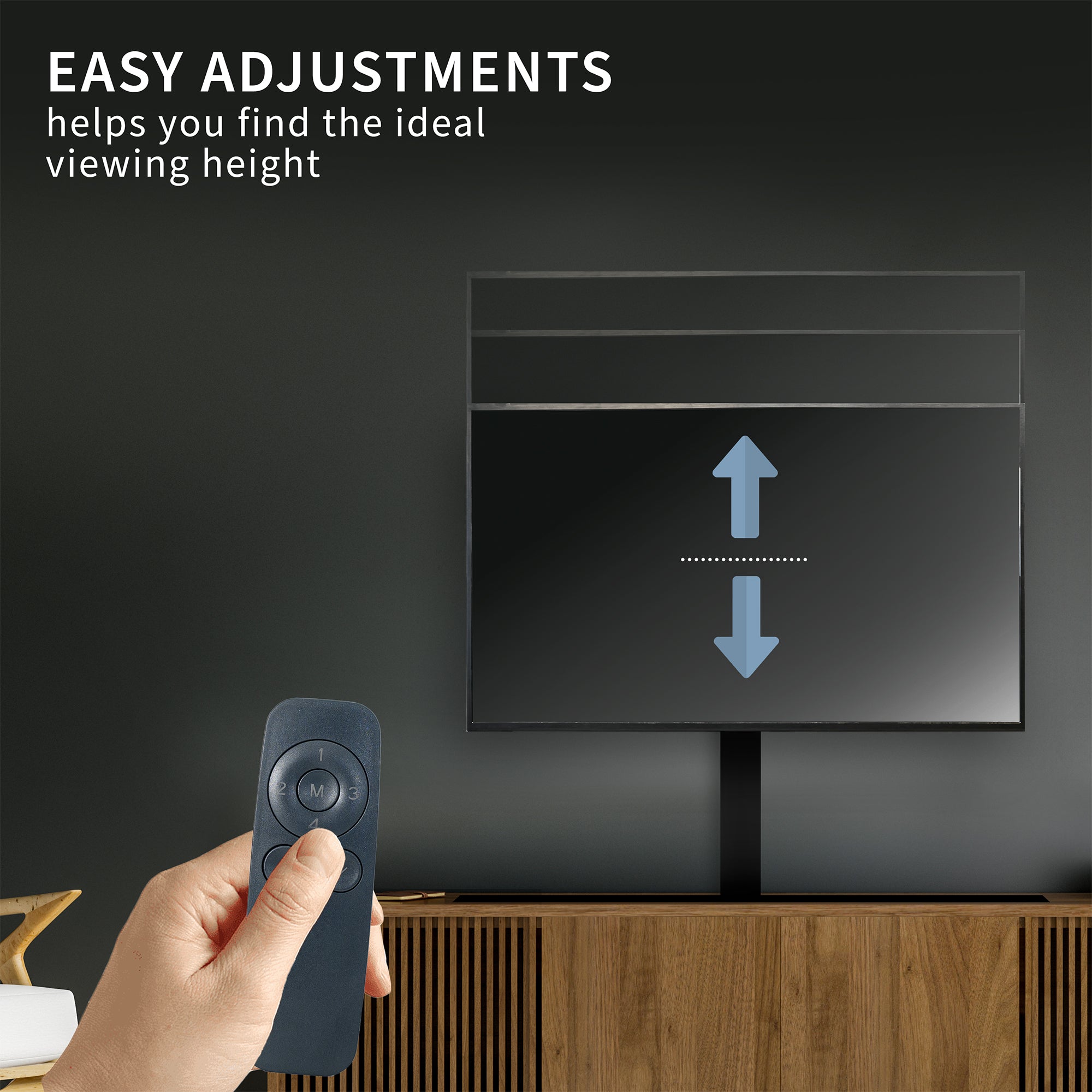 Motorized Large TV Stand for 37 to 77 inch Screens, Vertical Lift Television Stand with Remote Control, Compact TV Mount Bracket