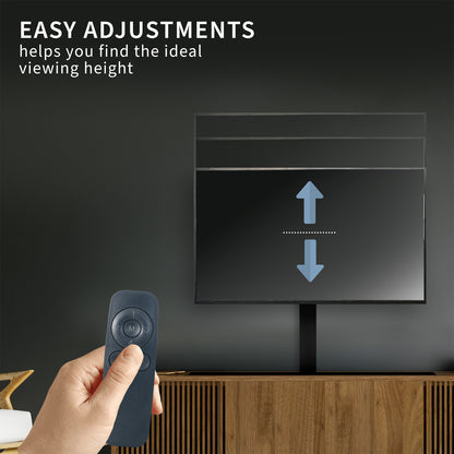 Motorized Large TV Stand for 37 to 77 inch Screens, Vertical Lift Television Stand with Remote Control, Compact TV Mount Bracket