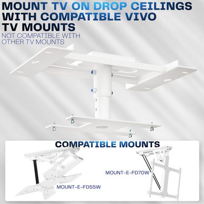White Drop Ceiling Mount Designed for MOUNT-E-FD55W / MOUNT-E-FD70W