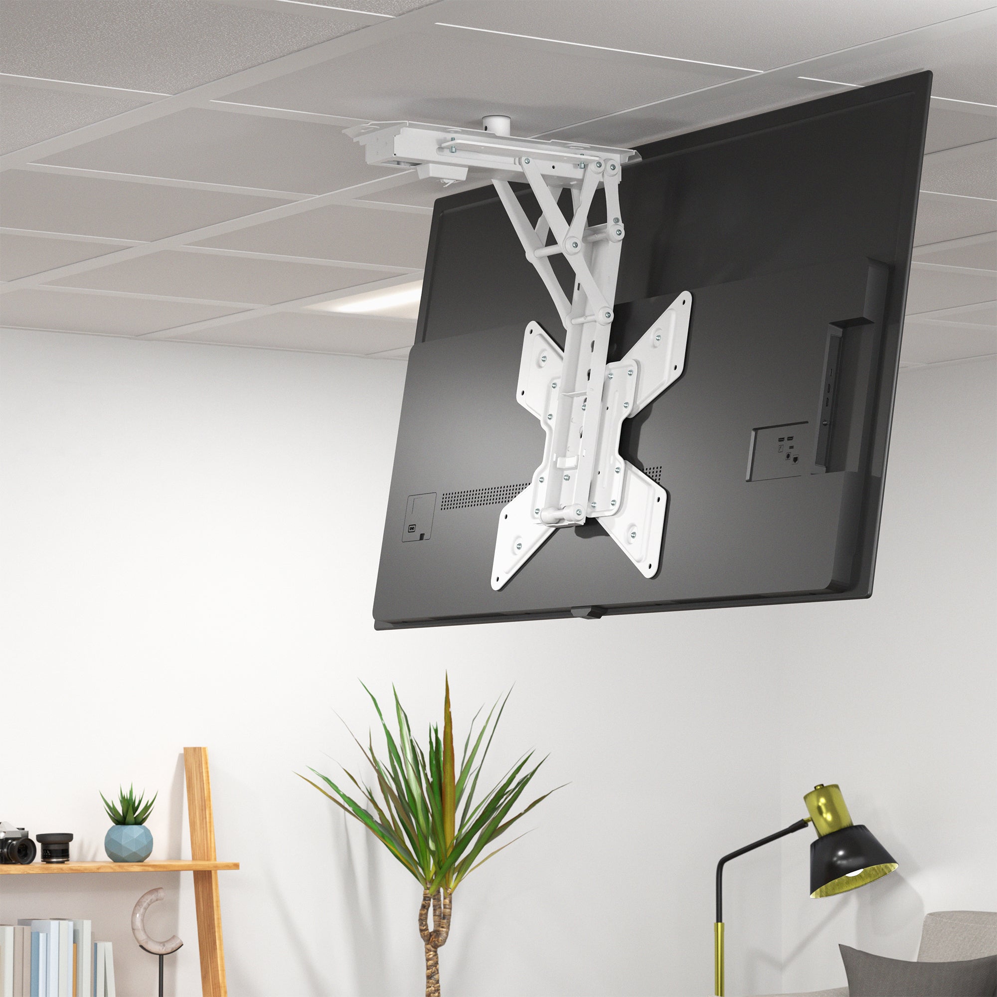 White Drop Ceiling Mount Designed for MOUNT-E-FD55W / MOUNT-E-FD70W