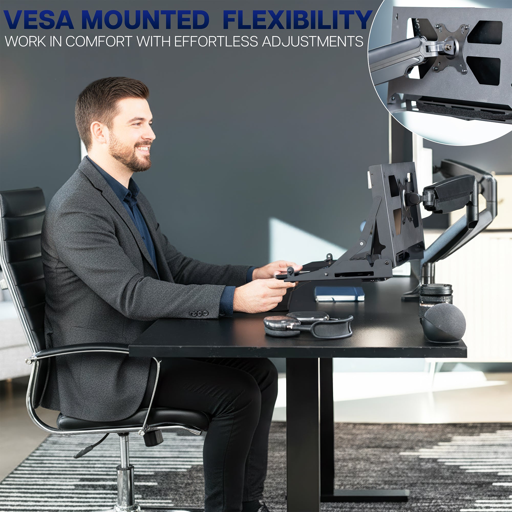 Wall Mounted / VESA Mounted Flip Down Laptop Holder