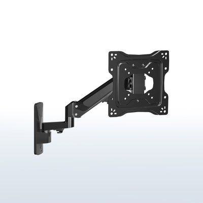 Sturdy aluminum wall mount for TV with articulation and integrated cable management.