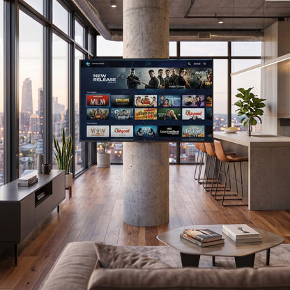 Strap-On Full Motion Round and Square Column TV Mount - 40" to 86" Screens