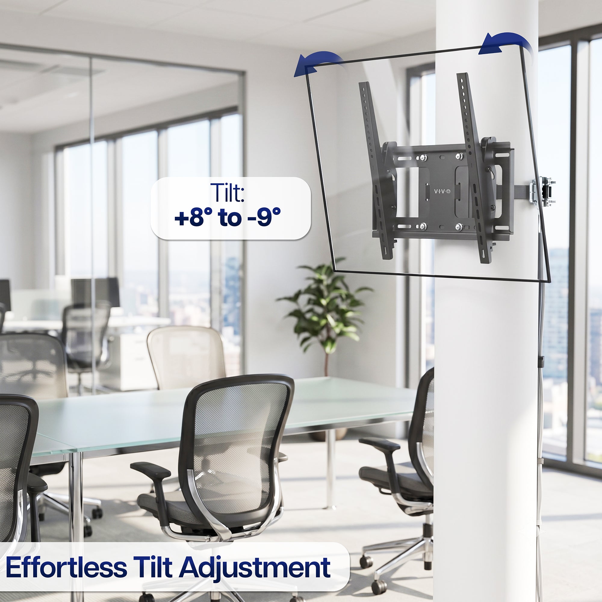 Strap-On Full Motion Round and Square Column TV Mount - 40" to 86" Screens