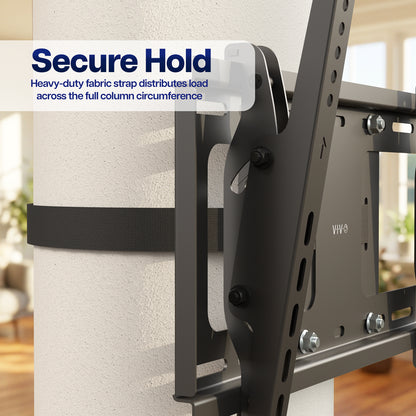 Strap-On Full Motion Round and Square Column TV Mount - 40" to 86" Screens