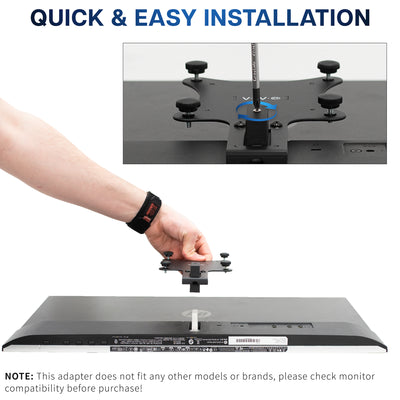 Quick and easy installation of a monitor adapter with a hand demonstrating the process.