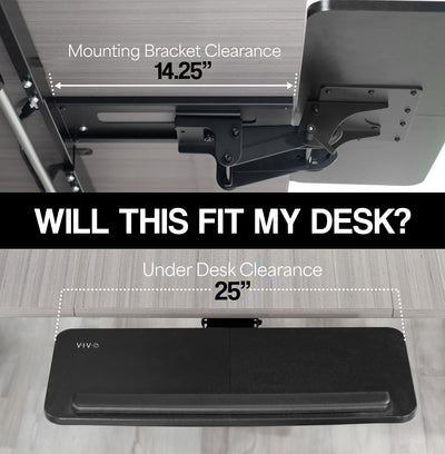 Check dimensions under desk to ensure compatibility.