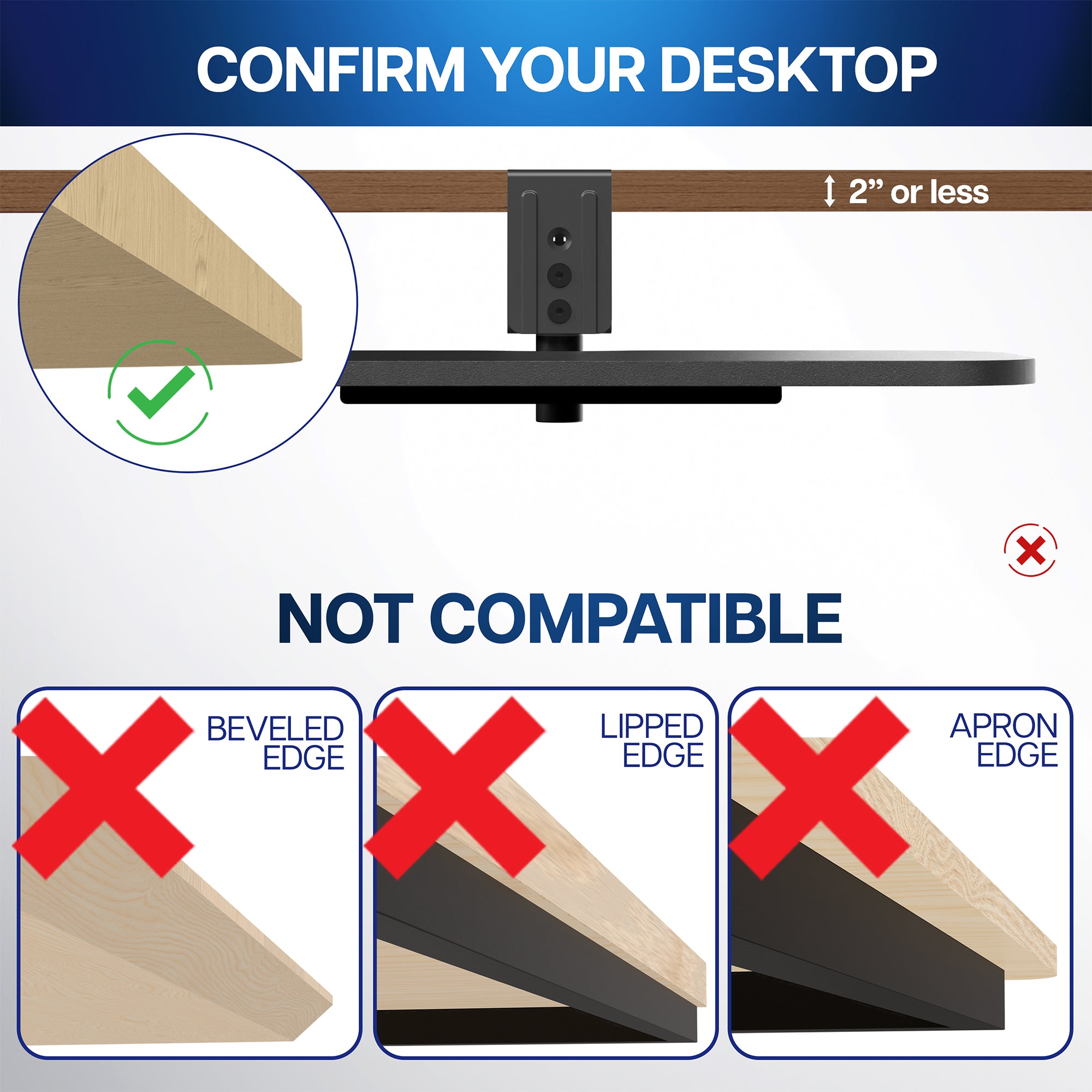Single Clamp Rotating Keyboard Tray
