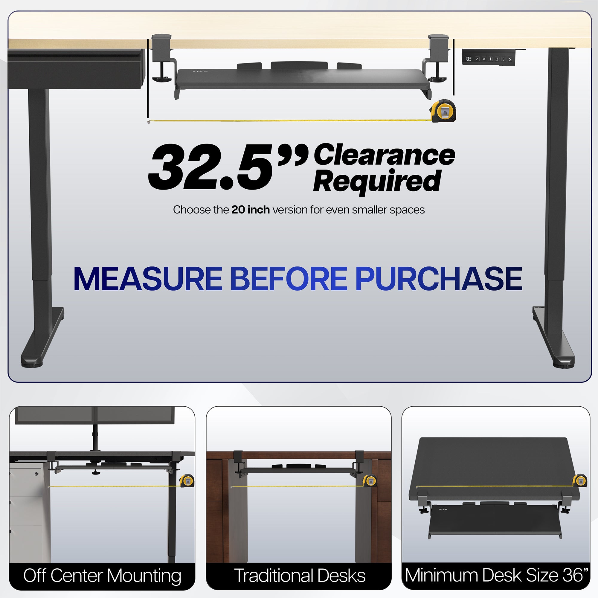 VIVO Large Keyboard Tray Under Desk Pull Out with Extra Sturdy C Clamp Mount fashion