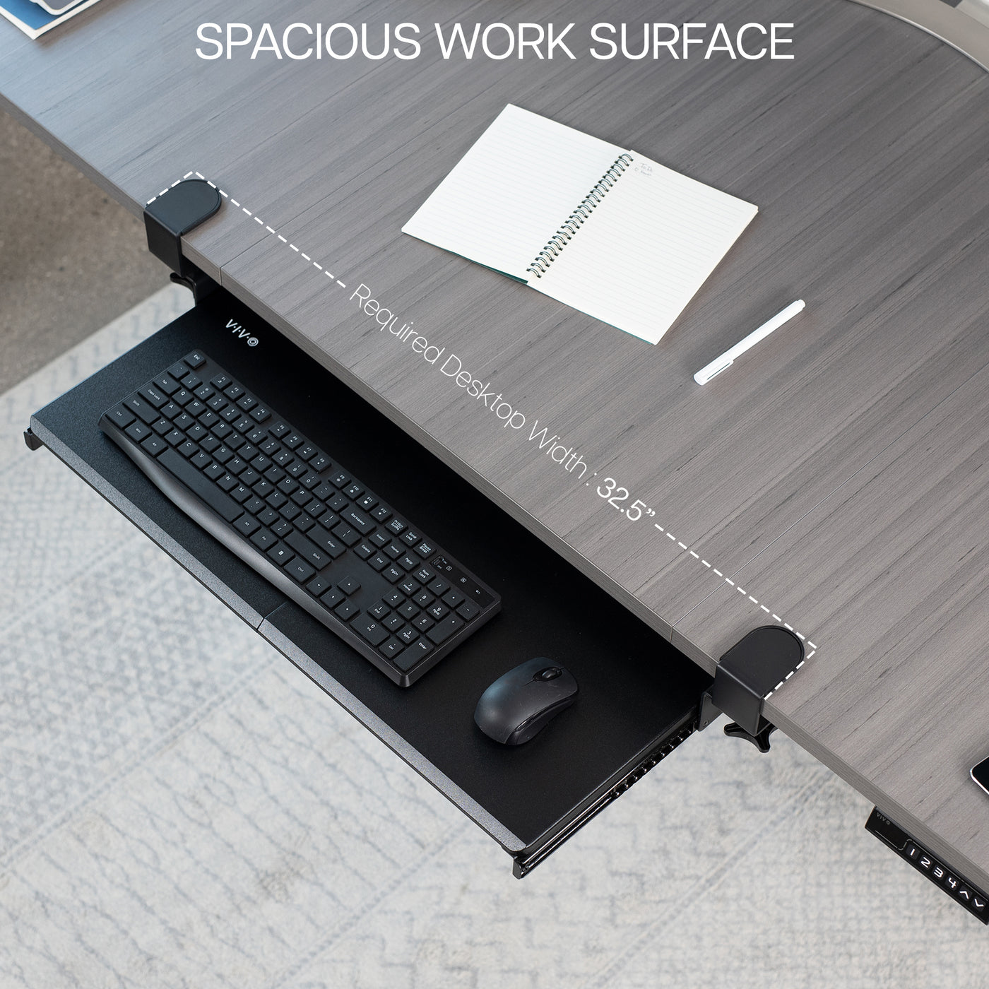 Clamp-on Keyboard Tray – VIVO - desk solutions, screen mounting