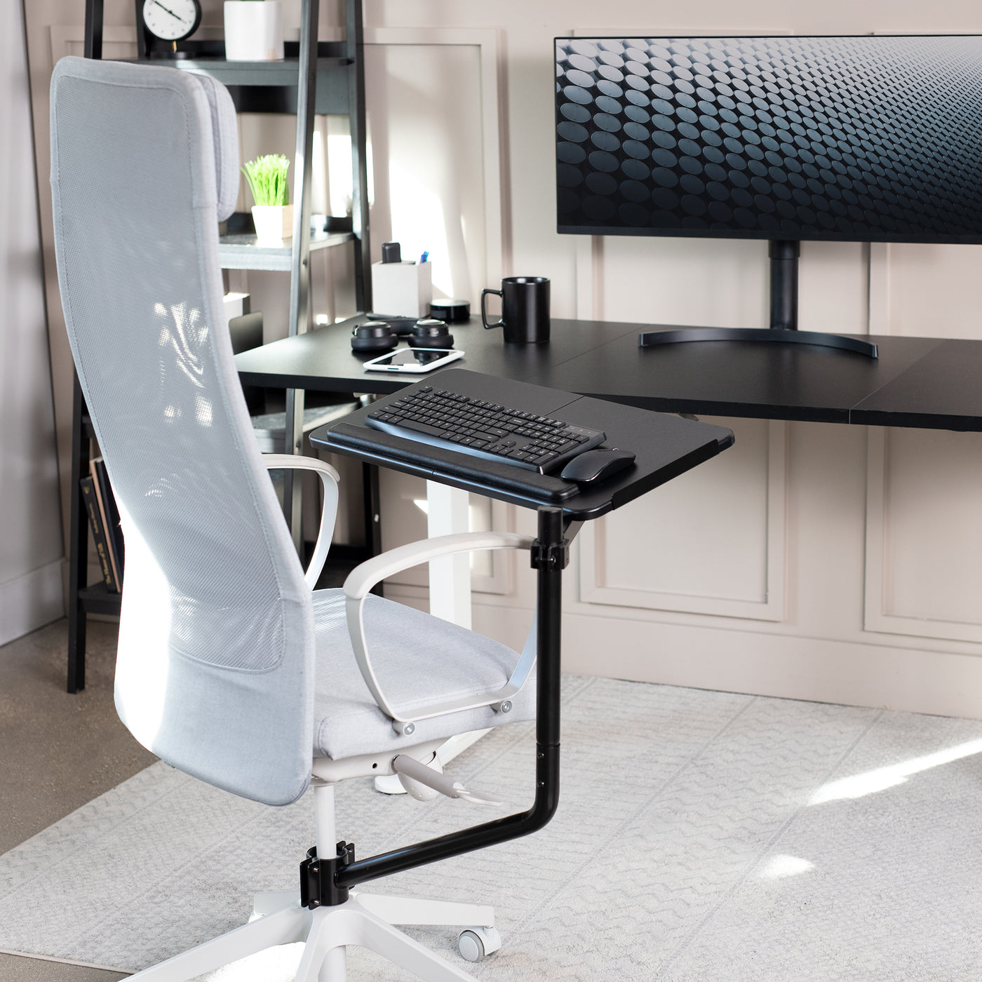 Black Office Chair Mounted Keyboard Tray – VIVO - desk solutions ...