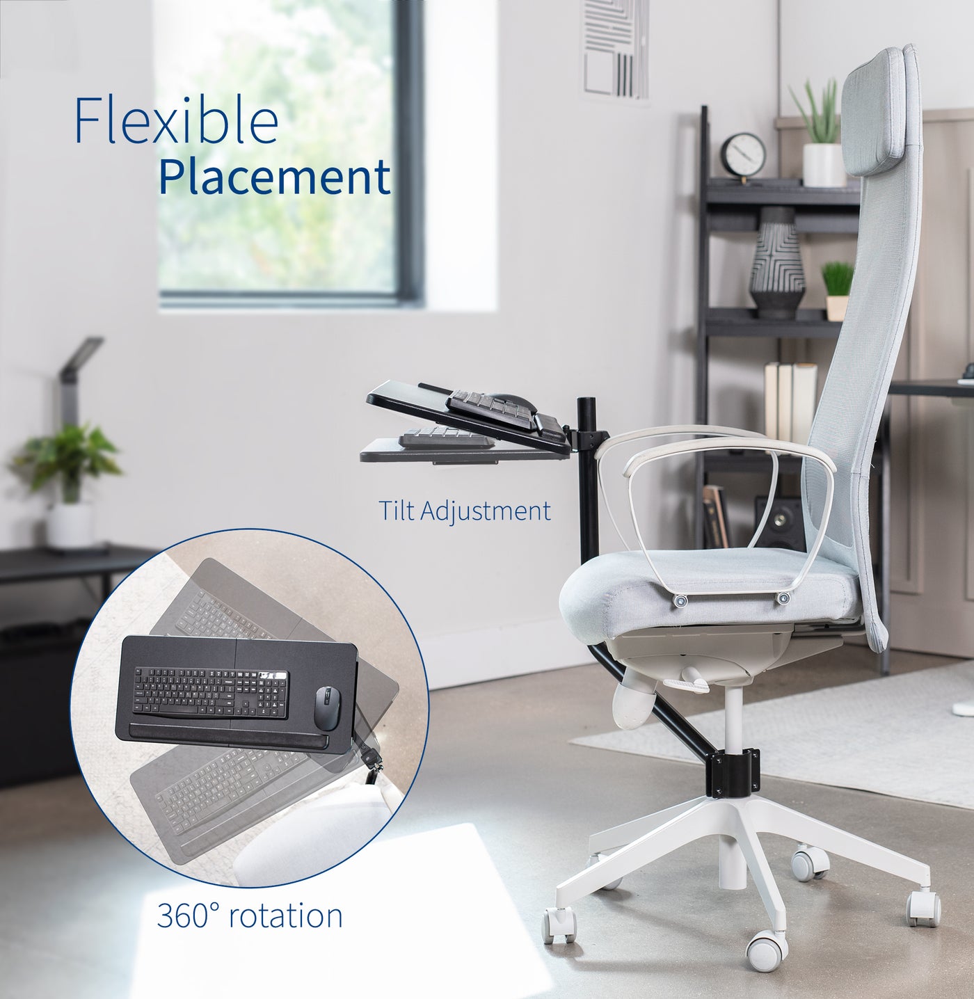 Black Office Chair Mounted Keyboard Tray – VIVO - desk solutions, screen  mounting, and more