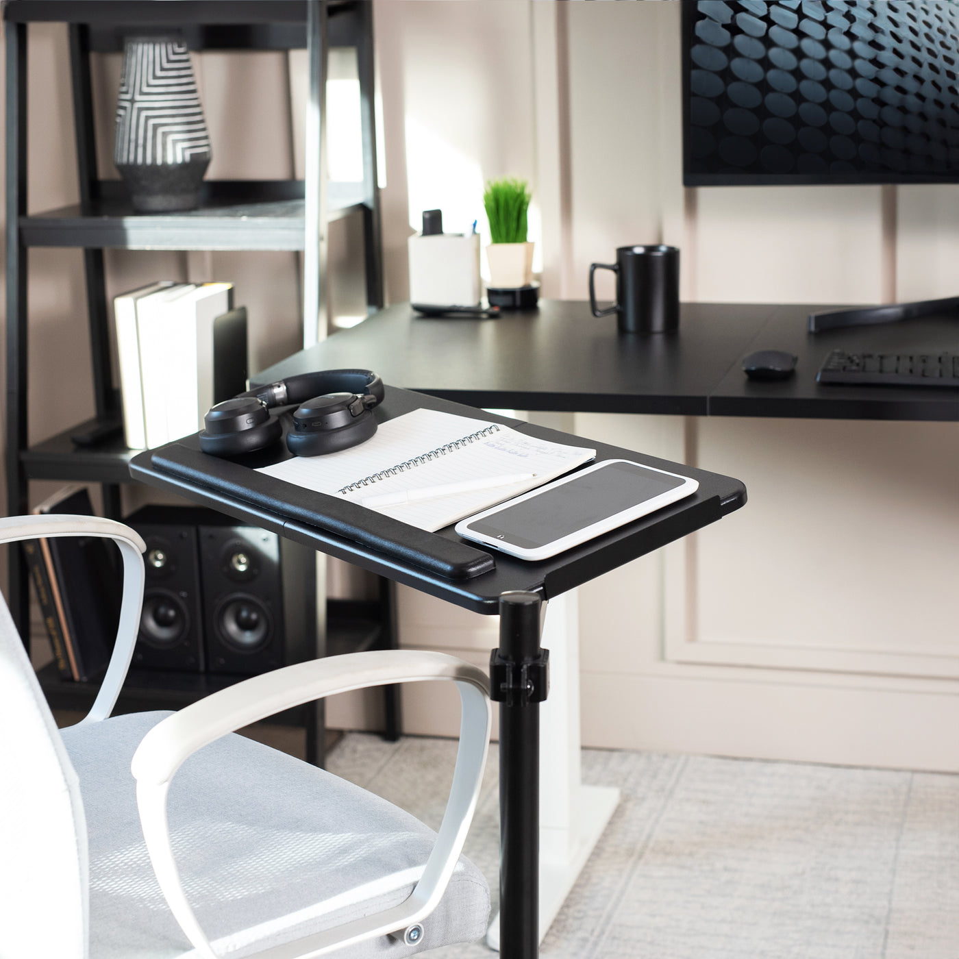 Black Office Chair Mounted Keyboard Tray – VIVO - desk solutions ...