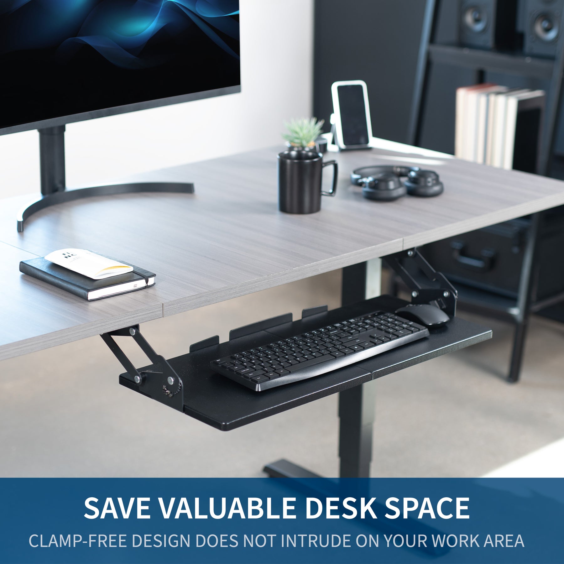 Keyboard Rack Mount Vertical Under Desk Keyboard Tray with Swinging Height Adjustment – VIVO - desk ...