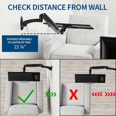 Pneumatic Wall Mounted Keyboard Tray – VIVO - desk solutions, screen ...