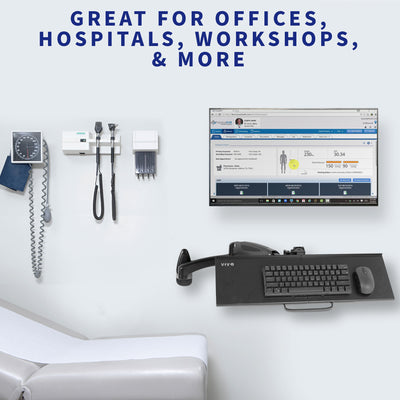 Pneumatic Wall Mounted Keyboard Tray – VIVO - desk solutions, screen ...