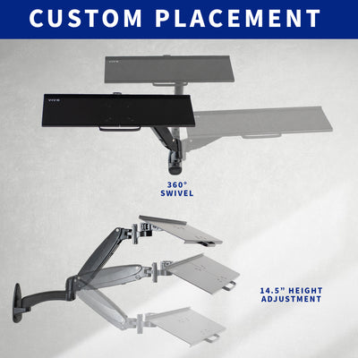 Pneumatic Wall Mounted Keyboard Tray – VIVO - desk solutions, screen ...