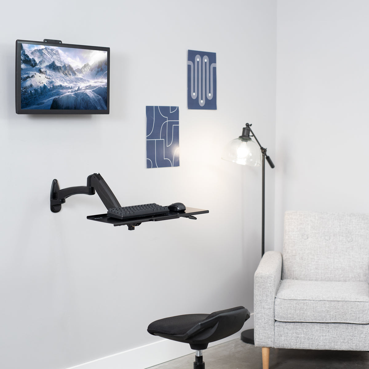 Pneumatic Wall Mounted Keyboard Tray – VIVO - desk solutions, screen ...