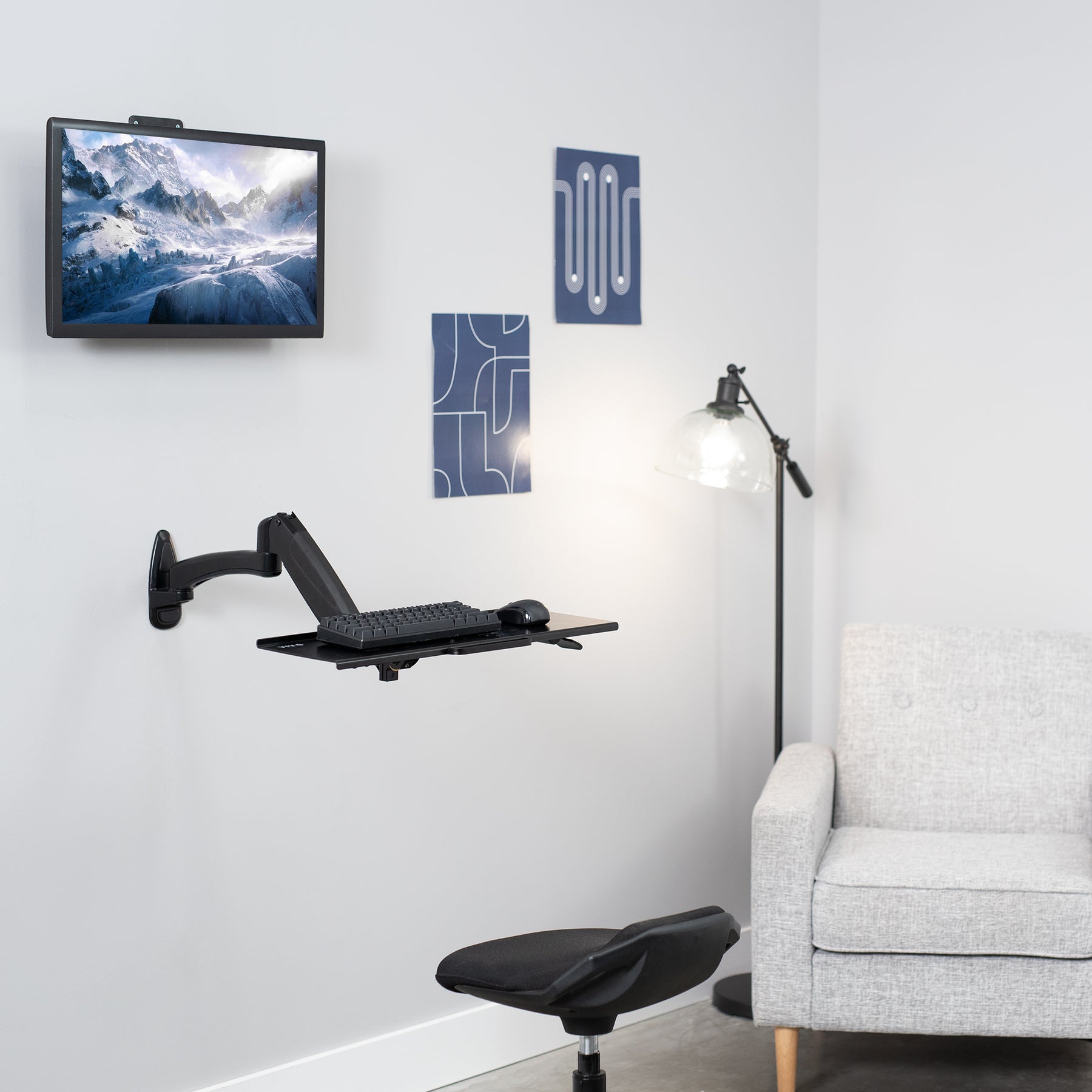 Pneumatic Wall Mounted Keyboard Tray – VIVO - desk solutions, screen ...