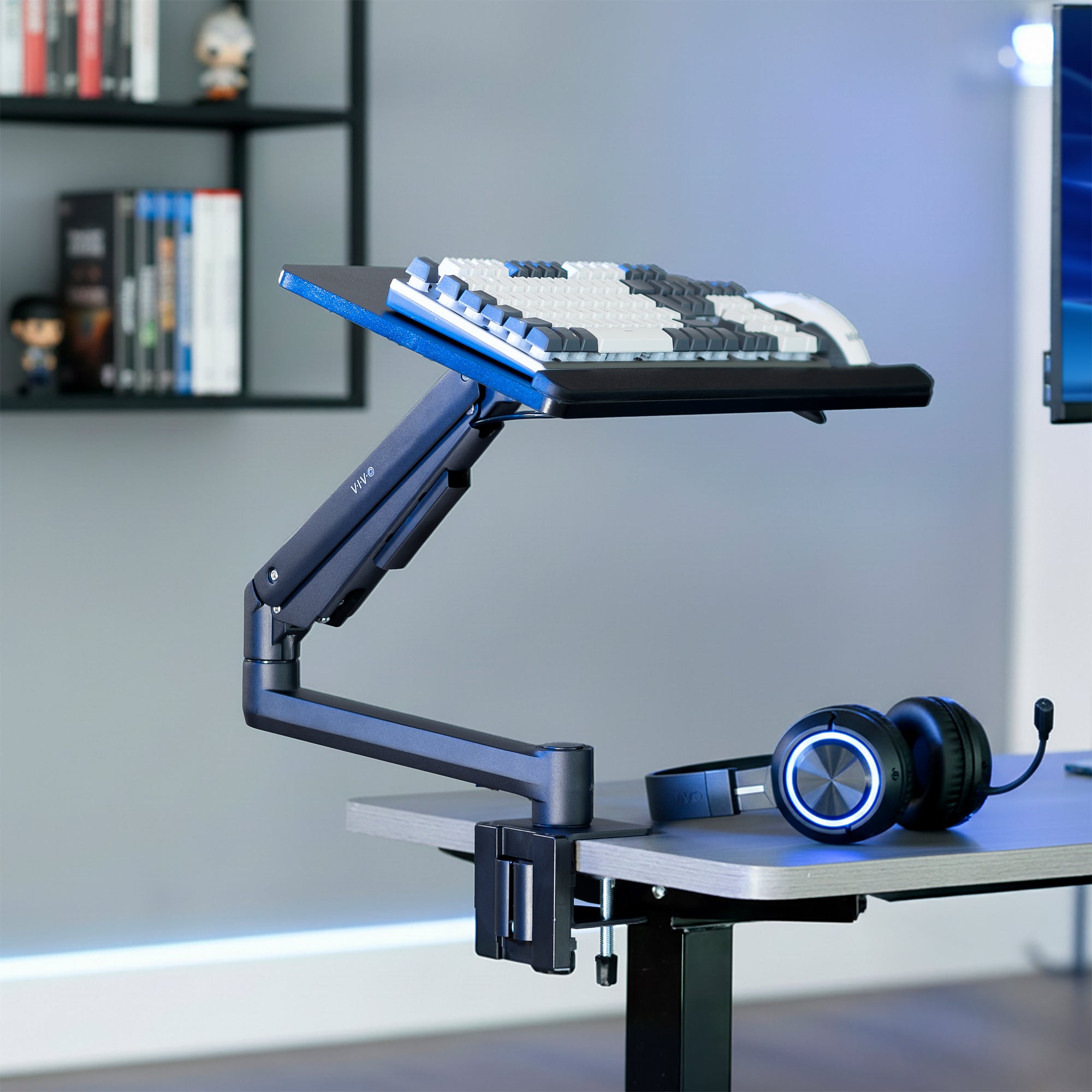 Pneumatic Clamp-on Keyboard Tray – VIVO - desk solutions, screen