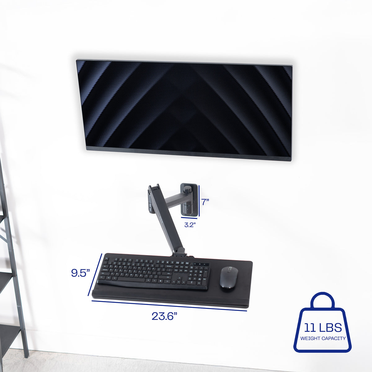 Pneumatic Wall Mounted Keyboard Tray – VIVO - desk solutions, screen ...