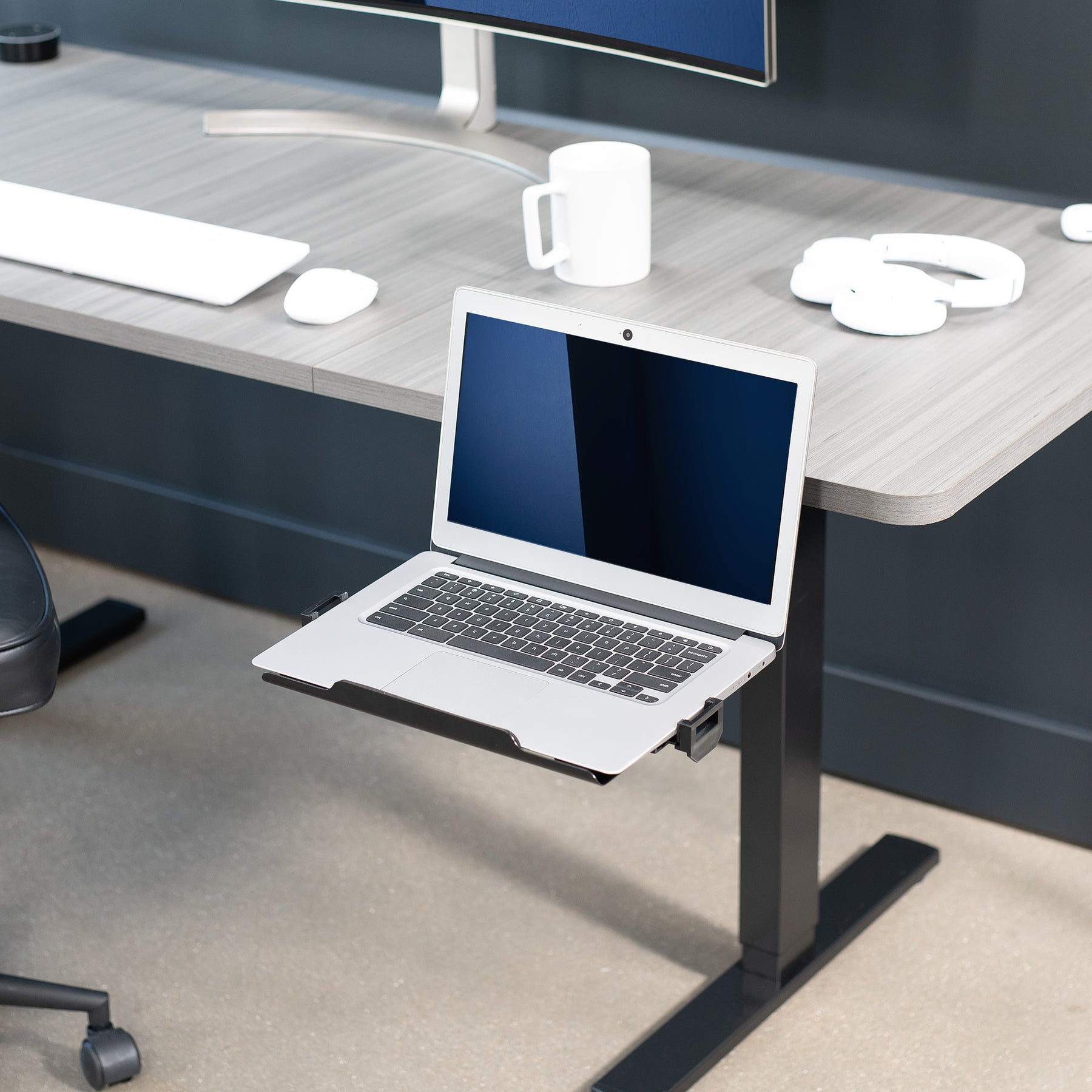 Retractable Computer Mount Black Single Clamp Rotating Laptop Tray – VIVO - desk solutions, screen ...