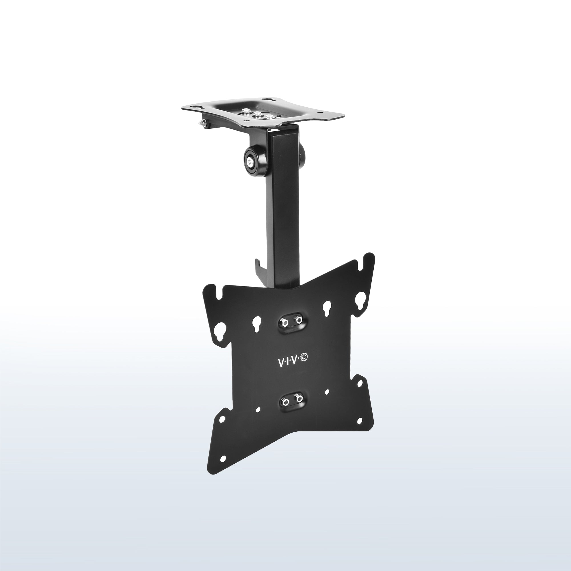 Sturdy flip-down mount for TVs and monitors.