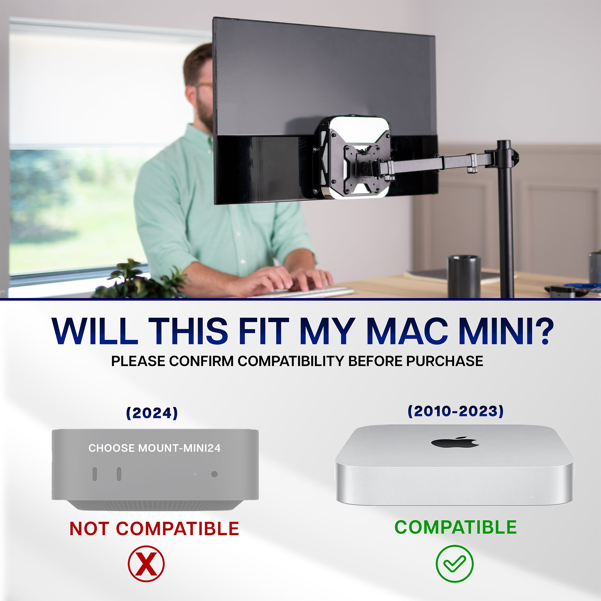 VESA Mount Designed for the Mac Mini 2010 to 2023 Models – VIVO