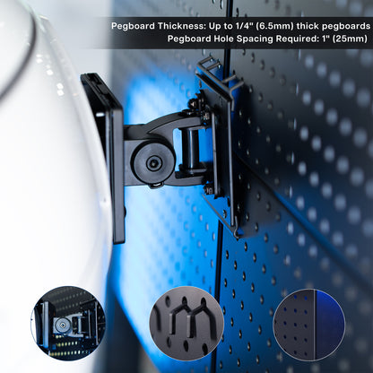Single Ultrawide Monitor Pegboard Panel Mount - Up to 49" Screens