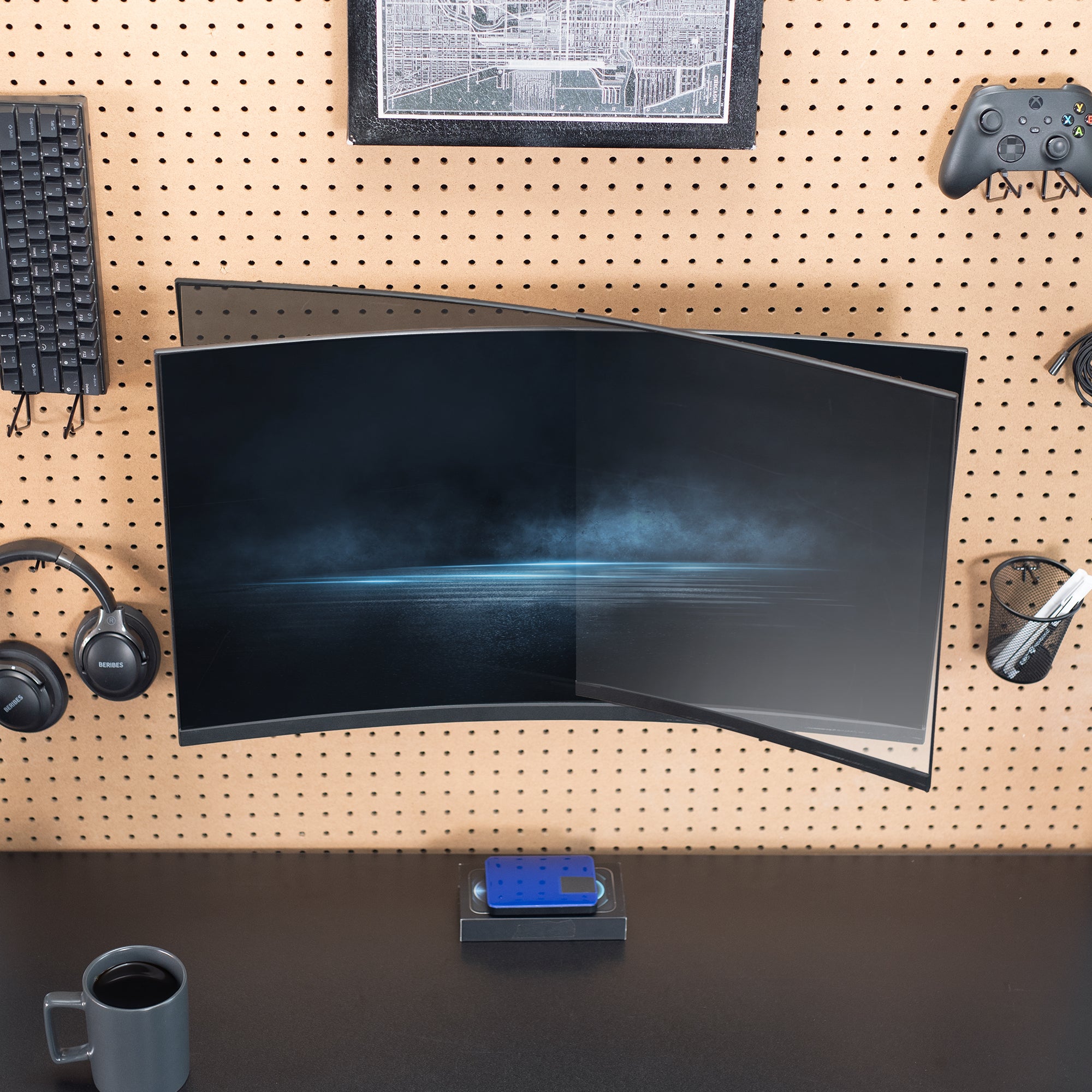 Single Monitor Pegboard Panel Mount