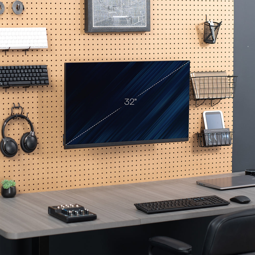 Single Monitor Pegboard Panel Mount with Arm - 13