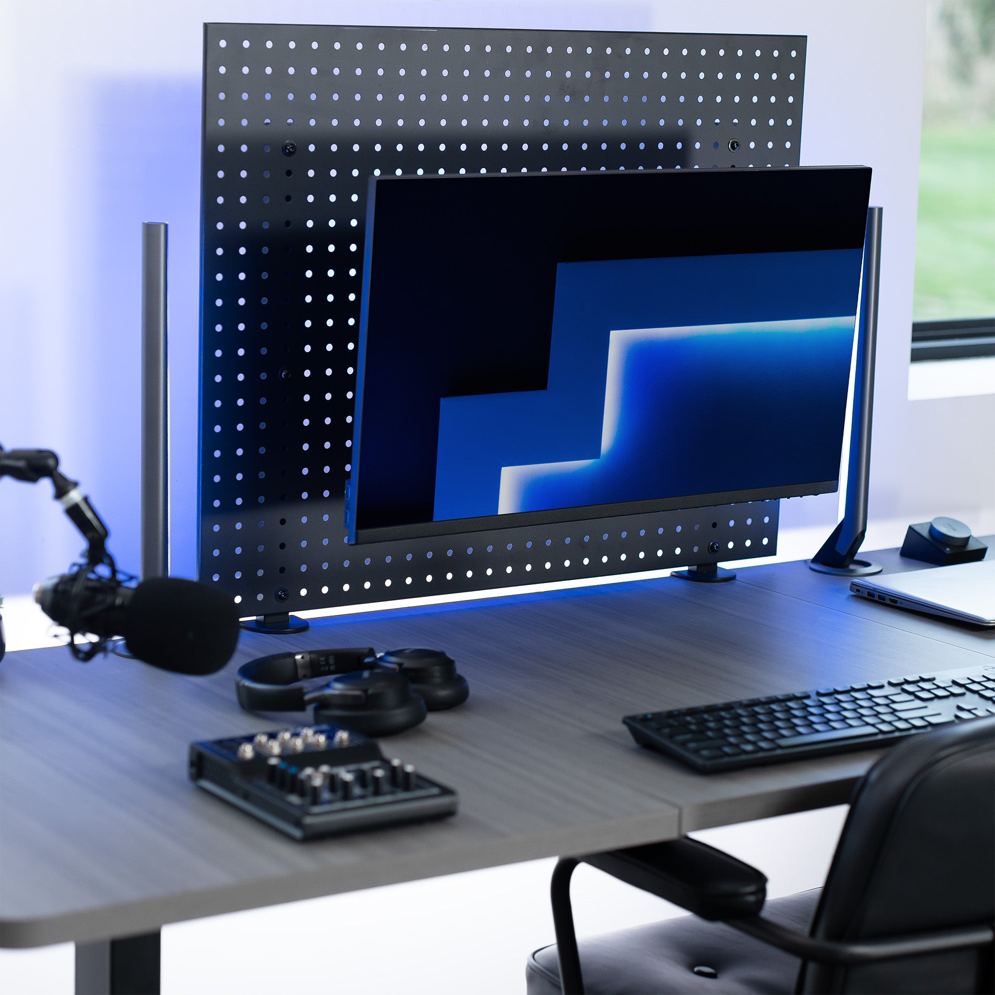 Single Monitor Pegboard Panel Mount with Arm