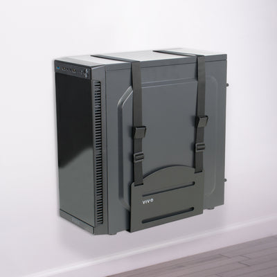 Large PC securely attached to wall.
