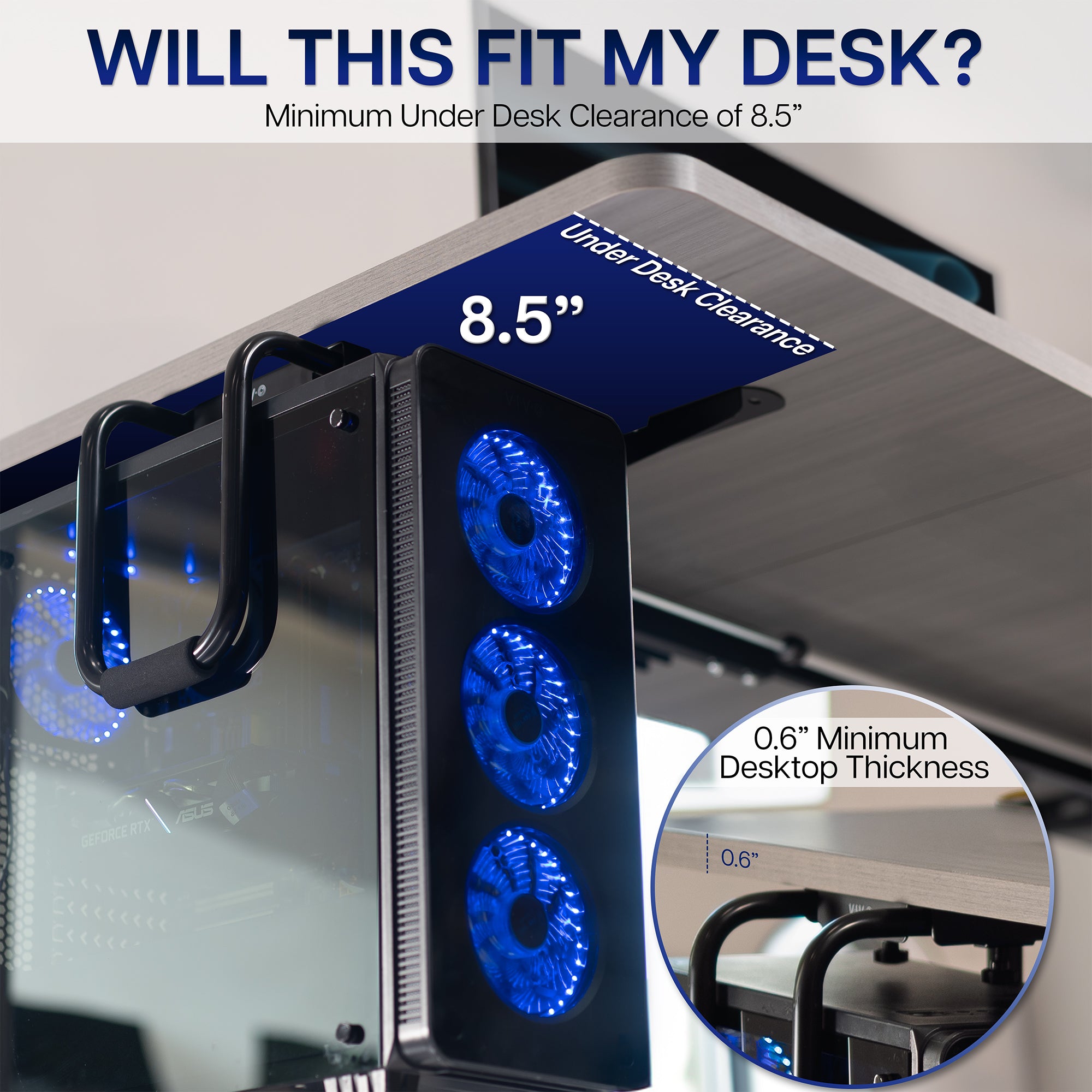 Heavy Duty Under Desk PC Mount – VIVO - desk solutions, screen