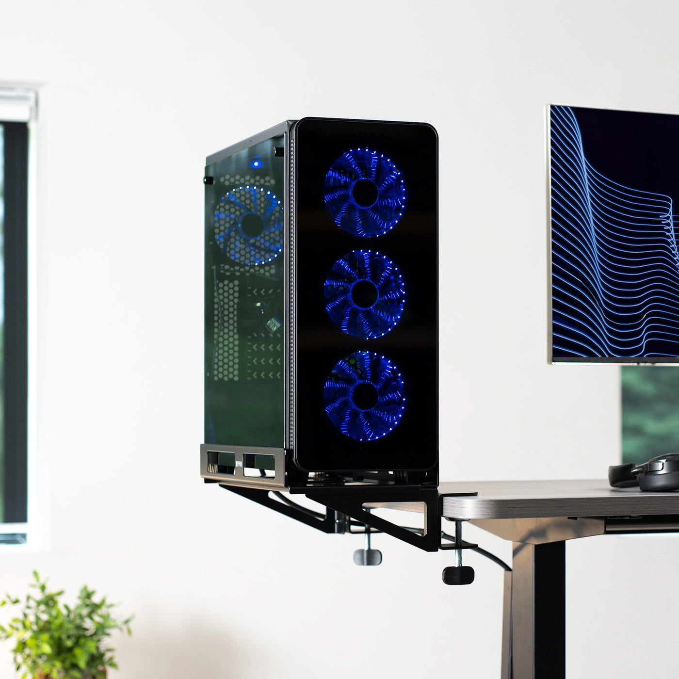 Deskside and Wall Gaming PC Mount – VIVO - desk solutions, screen ...