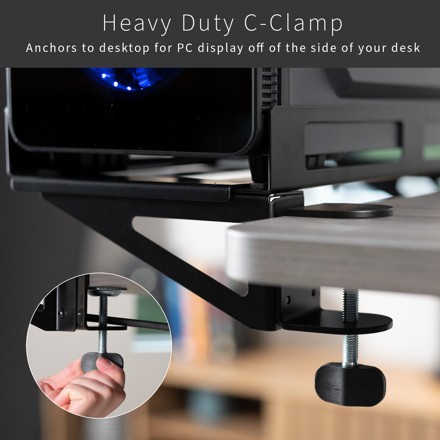 Deskside and Wall Gaming PC Mount – VIVO - desk solutions, screen ...