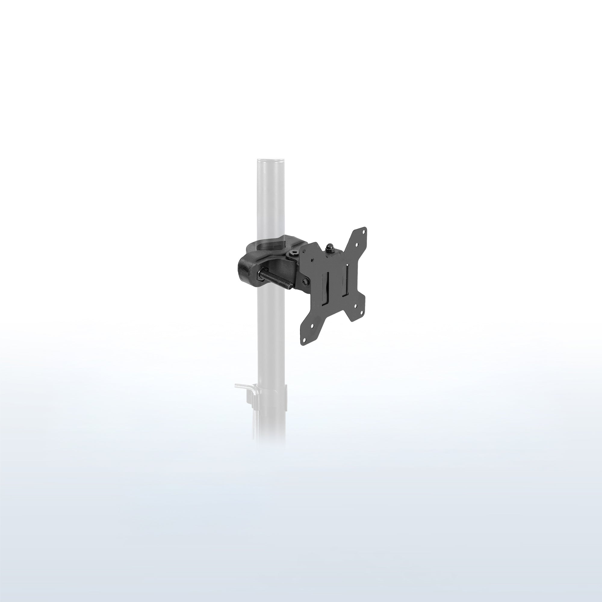Black VESA bracket pole mount.