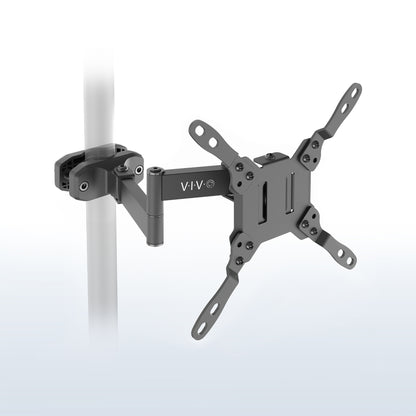 VESA monitor arm pole mount with articulating extension arm for 23-inch to 43-inch screens