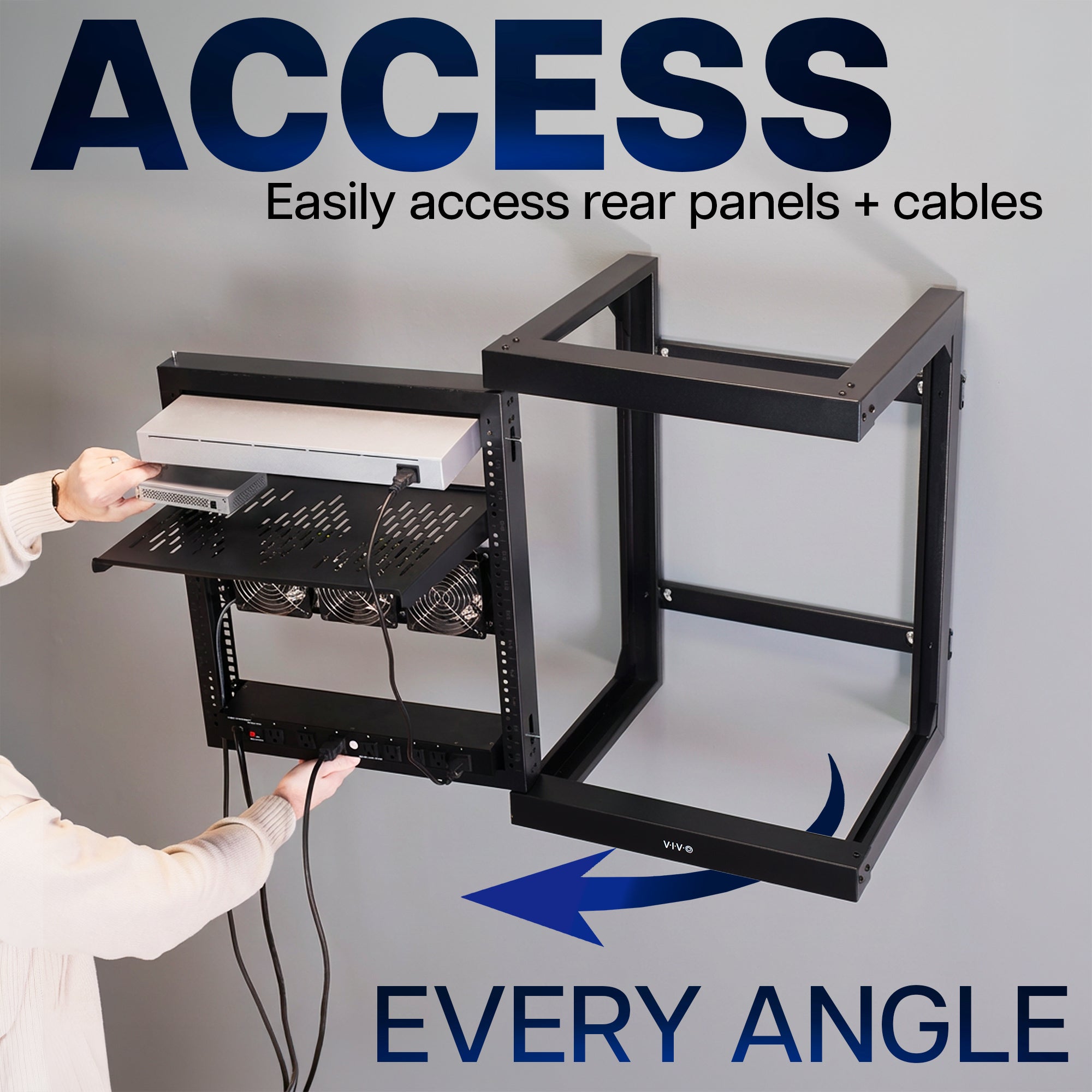 12U Wall Mounted Server Cabinet – VIVO - desk solutions, screen