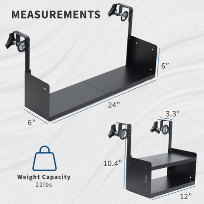 Single or dual tier hanging shelf for cubicles, offices, craft rooms, and more!