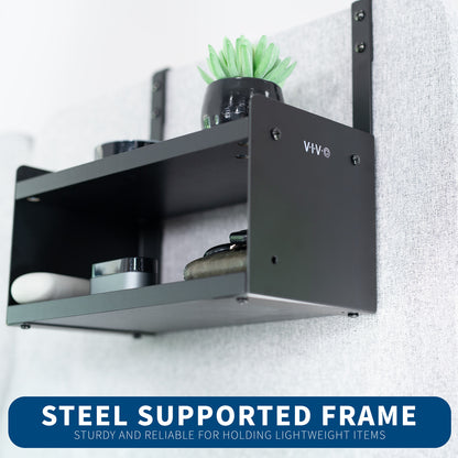 Single or dual tier hanging shelf for cubicles, offices, craft rooms, and more!