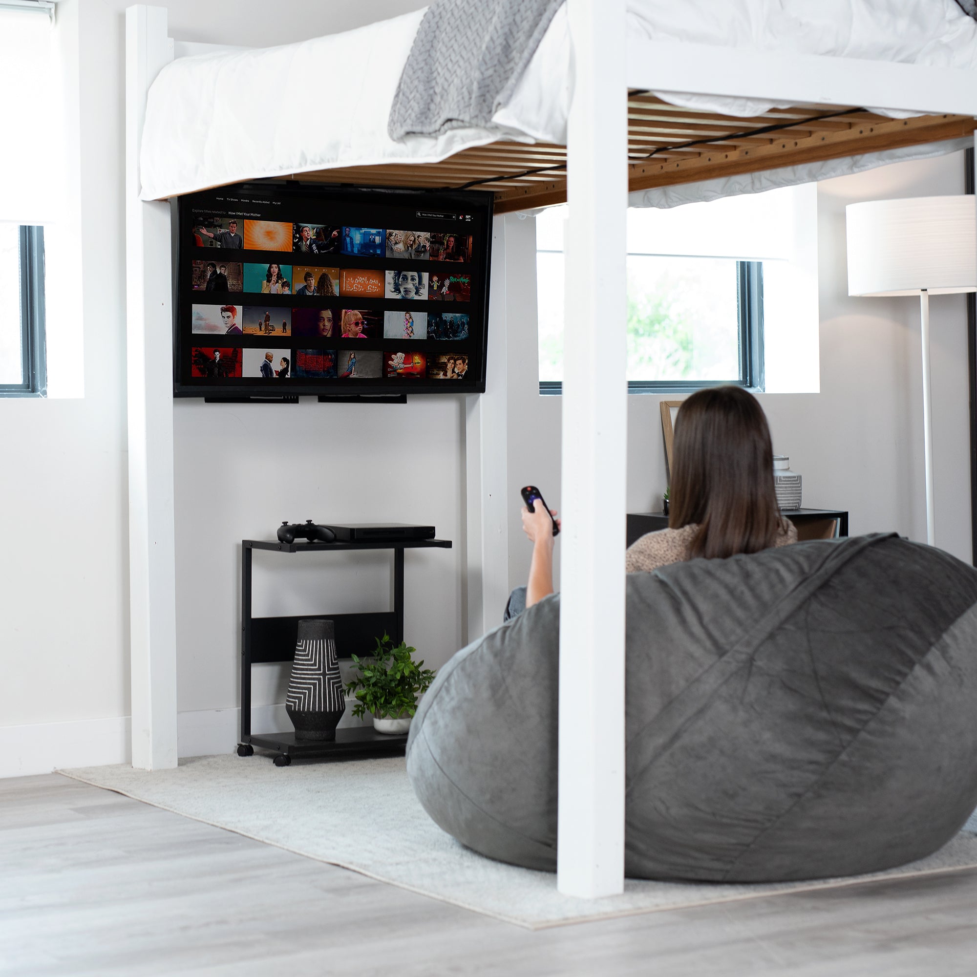 Height Adjustable Loft Bed TV Mount