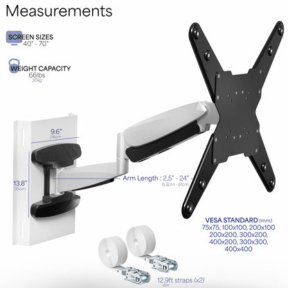 Exposed column tv mount for convenient screen placement.