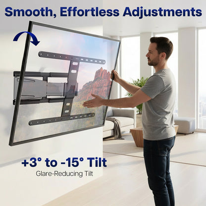 Low Profile Telescoping TV Wall Mount - Up to 90" Screens