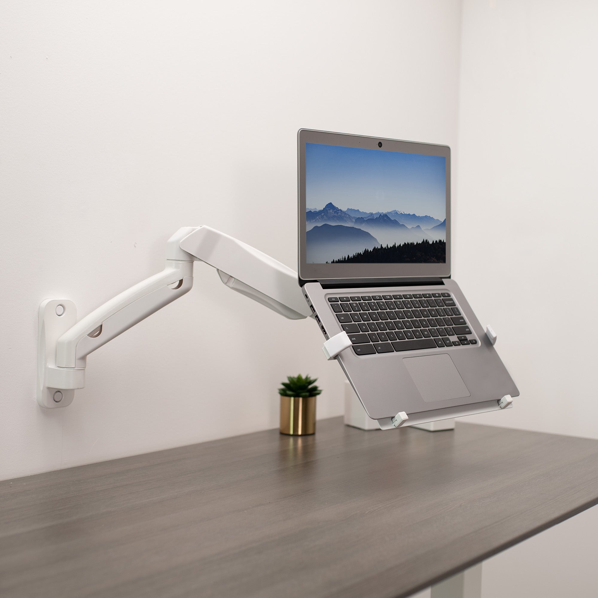 Pneumatic Arm Single Laptop Wall Mount – VIVO - desk solutions