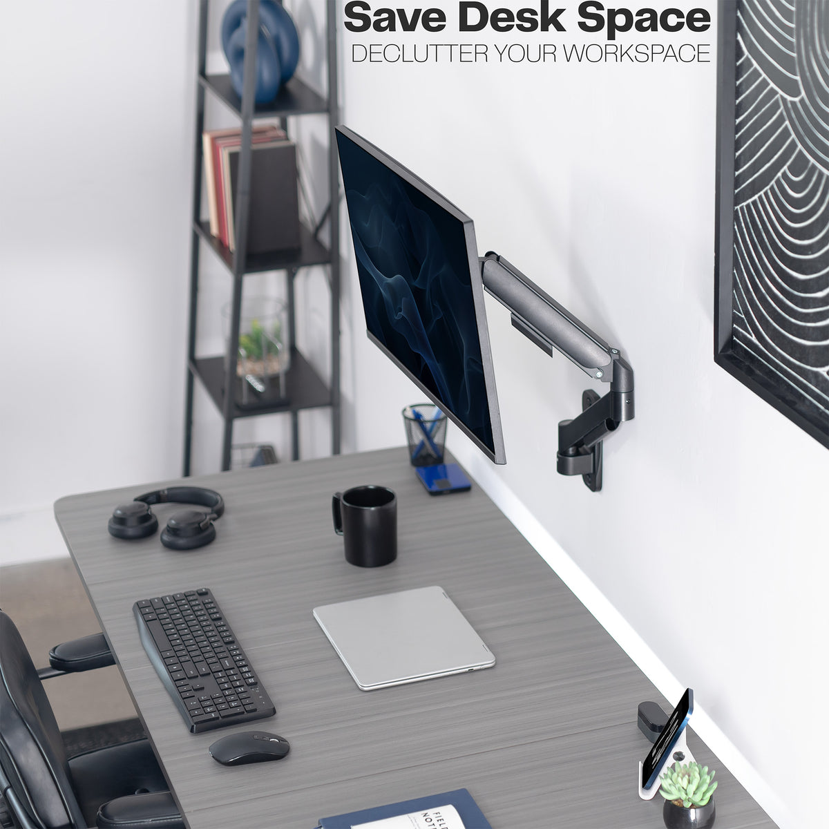 Mechanical Arm Single Monitor Wall Mount - Up to 32